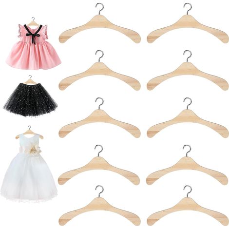 10-teiliges Puppenkleiderbügel-Set, Accessoire-Kleiderbügel, 15 cm Puppenkleiderbügel, Mini-Kleiderbügel, Babypuppen-Kleiderbügel, Barbie-Ankleidezimmer, Barbie-Babykleiderbügel