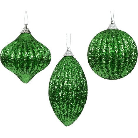pallina di natale in foam glitter D 8 cm verde brillante Peraga Christmas