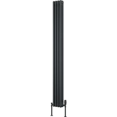 Reina Colona 3 Column Vertical Radiator 1800mm H x 200mm W - Anthracite (1/4)