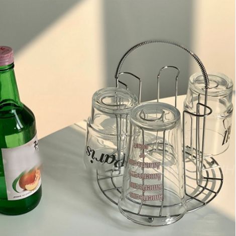 Support pour verres à eau en acier inoxydable, égouttoir et rangement pour verres, idéal pour les fêtes. Parfait pour la maison ou les fêtes. (1/5)