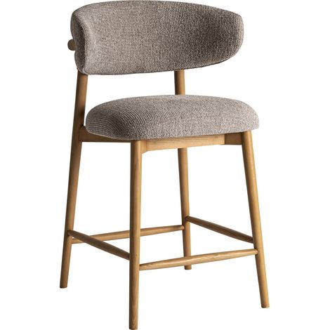 Tabouret de bar taupe en bois clair - taupe et bois clair (1/5)