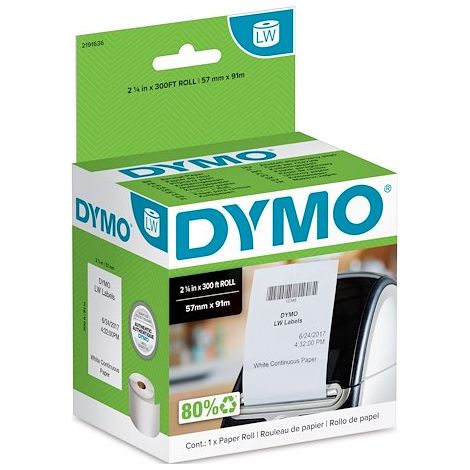 Rouleau de papier continu 57 mm x 91 m Dymo (1/5)