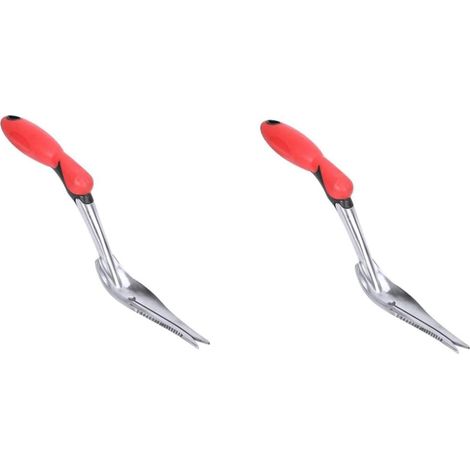 2 Pièces Dispositif De Semis Cultivateur Trousse Outils De Désherbage Jardinage Organisateur D'outils De Jardin Décapant De Racine Outil De Désherbage Revêtement en Plastique Rouge (1/5)