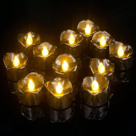 Candele di Halloween a LED nere, senza fiamma, luce realistica, sicure, di lunga durata, perfette per le decorazioni festive. (1/4)