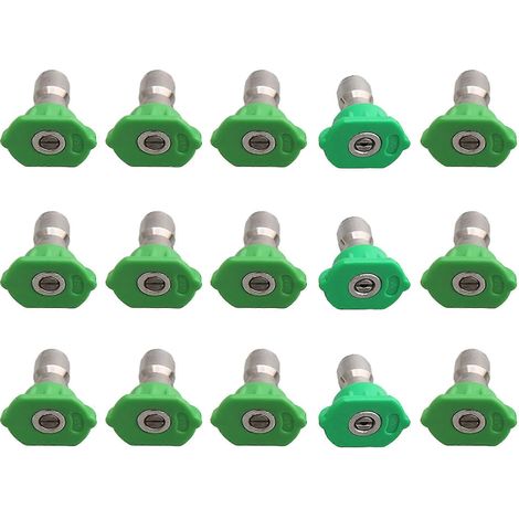 15 x Edelstahl-Sprühdüse, 25°, grüne Spitze, 1,0 1,2 1,4 2,0 mm