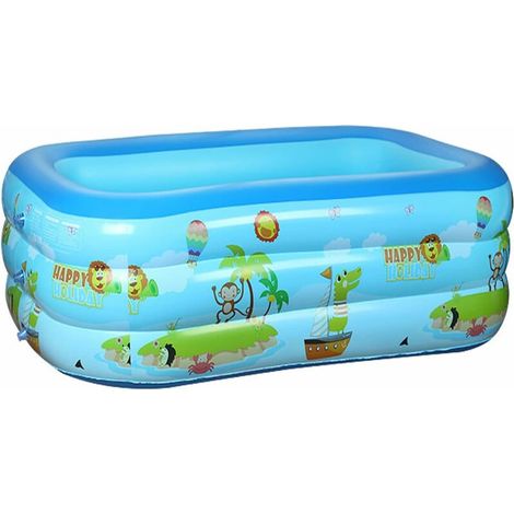 royaluxe -Piscine Gonflable, Piscine Gonflable Rectangulaire pour Enfants, Adultes, Famille, Piscine pour Enfants à Fond Mou pour Jardin, Cour, Extérieur, 120x90x45cm (1/5)