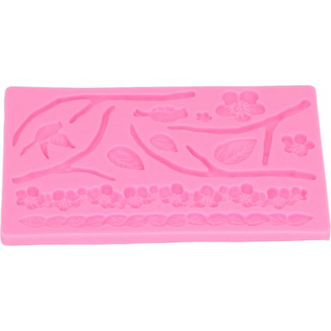 Moule en silicone alimentaire en forme de branches et de fleurs - Formes variées - Idéal pour la pâtisserie maison (muffins, fudge, pain, chocolat) (1/5)