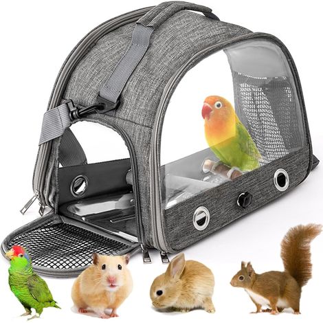 Sac à dos transport oiseau perchoir plateau inox (1/5)