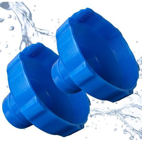 Lot de 2 adaptateurs pour tuyau d'aspiration de piscine – Raccord PE 80 mm sur 32 mm – Compatible avec skimmer et entretien de piscine