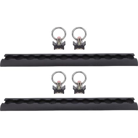 Aluminium, Construction en L Durable, s'adapte au Rail avec 4 Anneaux Réglables, Montage Polyvalent pour Motos et Camions (Black) (1/5)