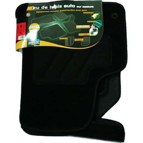 ARCOLL - 3 Tapis de sol semi-mesure pour Citroen C4 Picasso, noirs pour fixations d'origine (attaches non fournies) (1/2)