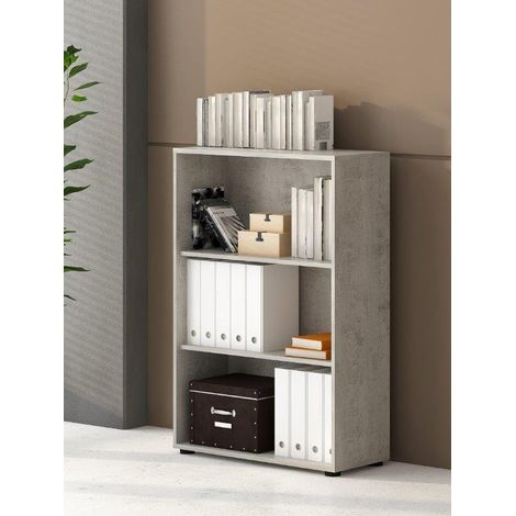 LIBRERIA MOD. OMEGA II CM 78.5X33.6 H. 118 CEMENTO