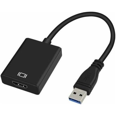 Adaptateur USB 3.0 vers HDMI, Convertisseur USB 3.0/2.0 vers HDMI 1080P Full HD (mâle à Femelle) avec Audio pour Ordinateur Portable Projecteur HDTV Compatible avec Windows XP 7/8 / 8.1/10 (1/5)