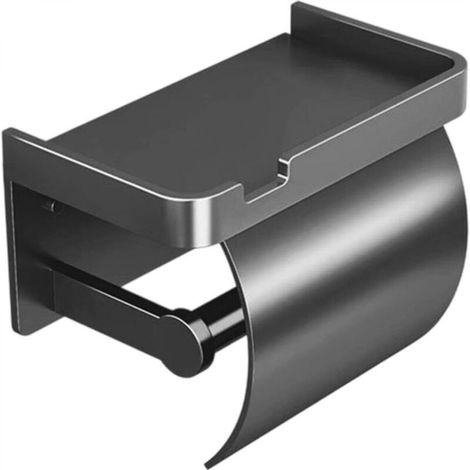 Toilettenpapierspender, Toilettenpapierhalter aus Aluminium, Toilettenpapierspender mit Deckel, platzsparender Toilettenpapierhalter, rostfreier Toilettenpapierhalter