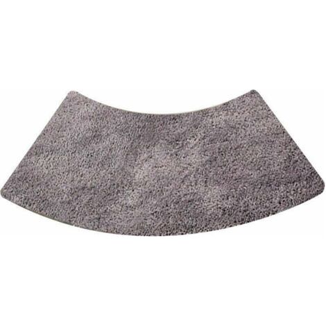 Tapis de douche rond en forme d'éventail, tapis de douche quart de cercle en microfibre, lavable en machine, antidérapant, gris, 45 x 100 cm