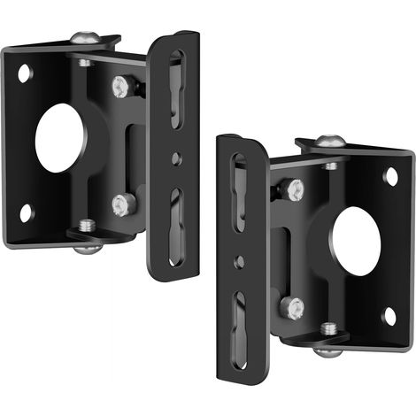 Support Mural Universel pour Haut-parleurs, Fixation Murale inclinable orientable réglable Haut-Parleur Support pour Enceintes jusqu'à 20kg, Noir (1/5)