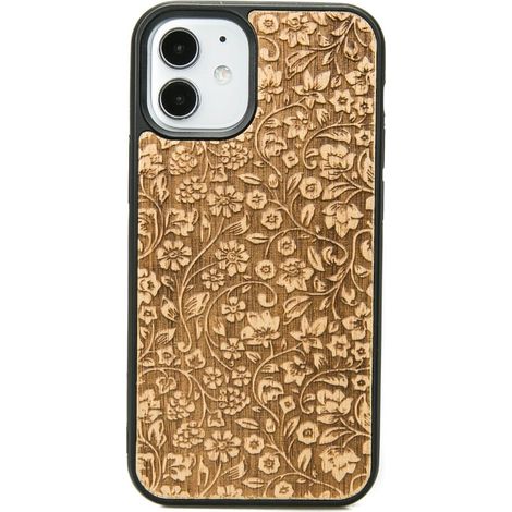 Custodia in legno per iPhone 12 Mini FIORI SELVATICI ANIEGRE (1/3)