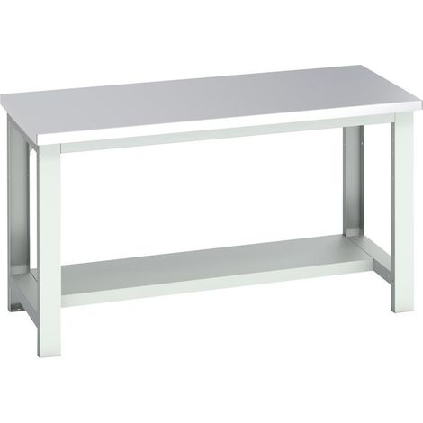 Bott 41003652.16V Cubio Bench with Half Shelf, Stainless Steel Clad Top 1500 x 750mm