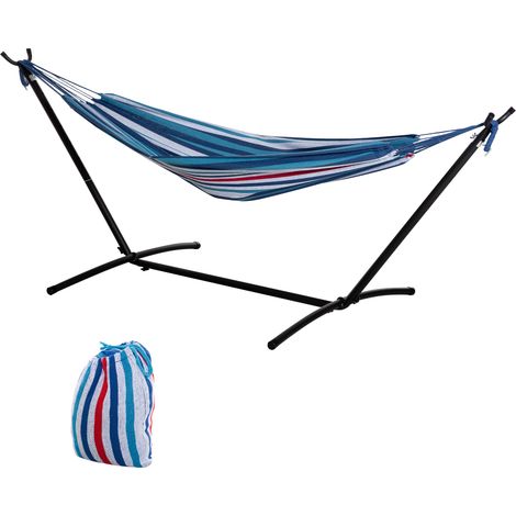 Outsunny Amaca con Supporto, Altezza Regolabile e Borsa di Trasporto Bianco