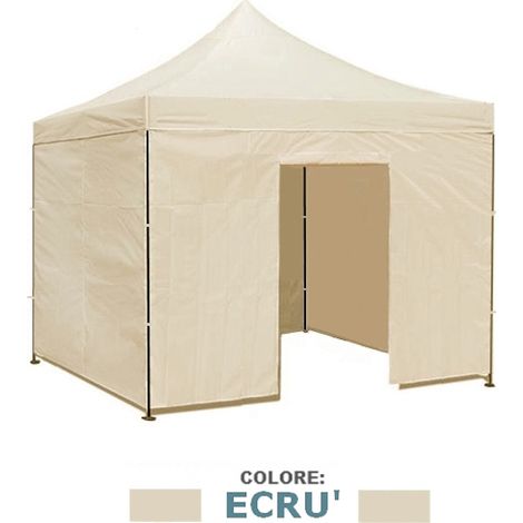 Teli laterali/Copertura per gazebo pieghevole impermeabile 3x3m Ecr� - Mod. Loop
