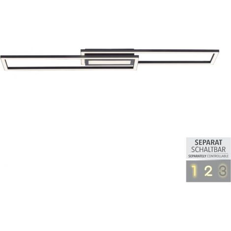 Plafoniera LED rettangolare 95cm Asmin Leuchten 45W nera (1/5)
