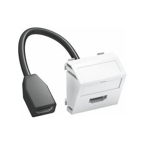 OBO Bettermann Multimediaträger HDMI mit Kabel, Buchse-Buchse 45x45mm Polycarbonat reinweiß RAL 9010, 6104838 (1/5)