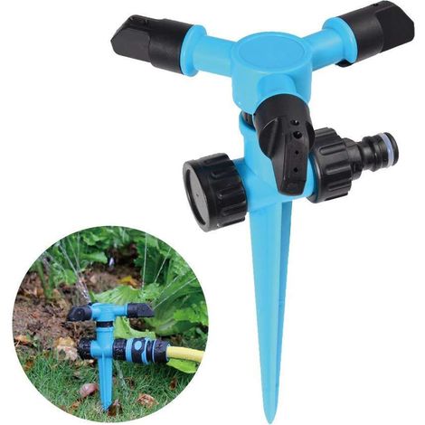 Irrigatore da giardino, irrigatore da giardino automatico, irrigatore oscillante, adatto per cortile, prato, bambini e giardino, due modalità di spruzzo d'acqua, rotazione di 360°
