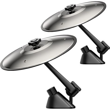 Lot de 2 mini cymbales anti-collision pour voiture, décoration pour grille d'aération, compatible avec tous types de véhicules, argentées (1/5)