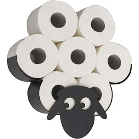 Porte-rouleau De Papier Toilette, Nouveauté Toilette Mouton En Métal Noir, Support Animal Debout Libre Fixé Au Mur Pour Toutes Sortes (1/5)