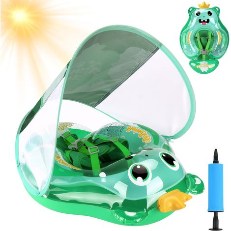 Bouee Bebe avec Pare Soleil, Bouee Bebe Piscine, Flotteur de Natation Gonflable pour Bébé avec Support Inférieur pour Bébé de 3 à 36 Mois (1/5)