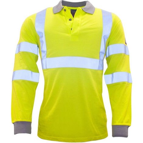 Polo Manches Longues Fr Antistatique Et Hivis Couleur : Jaune Taille Xxxl - Portwest (1/2)