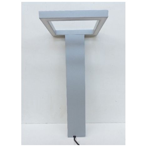 Borne extérieure LED 18W architecturale alu gris H580mm design moderne 3000K 1280lm 230V IP54 TRIM SQUARE 240 SIMES S.3156W.14