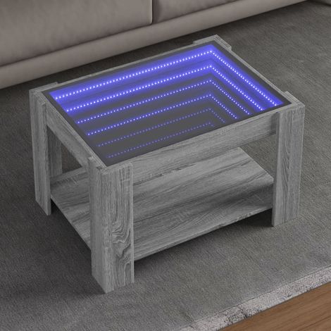 Mesa de centro y LED madera ingeniería gris Sonoma 73x53x45 cm vidaXL (1/5)