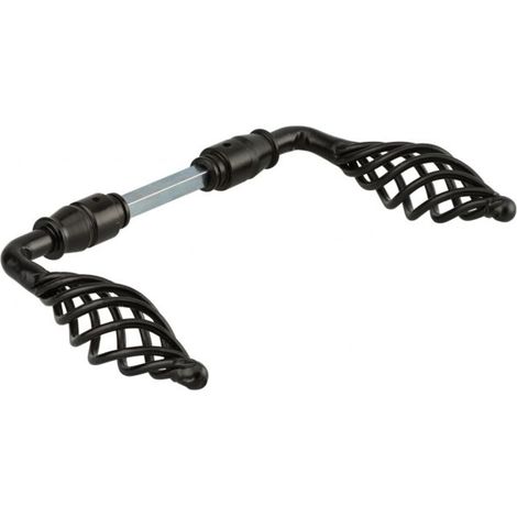 Béquille double fil torsade 7 mm – Carré acier noir – Pour porte épaisseur 70 mm maximum – Garantie 2 ans