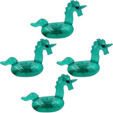 4 Pièces sous-Verres Gonflables Jouets De Piscine d'eau Costume Gonflable De Piscine Glacière Gonflable Ventilateur Océan Trousse Porte-gobelet Gonflable Green (1/5)