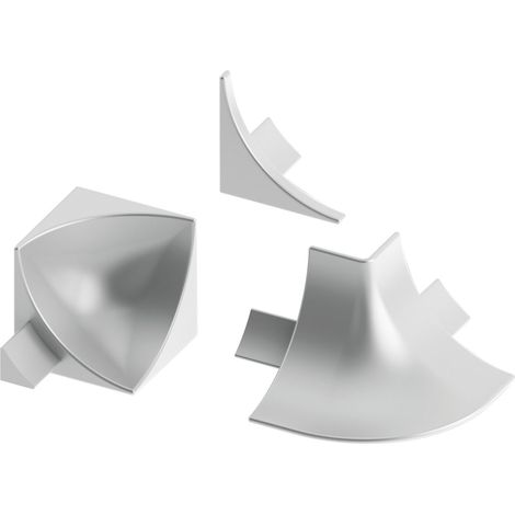 alfer Zubehör-Set 12 mm 12 mm PVC (Kunststoff) glatt silber Sockelleiste