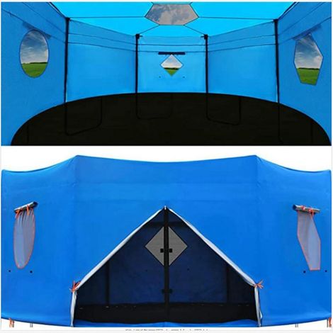 Tente pour Trampoline 306cm/366cm/427cm, Housse De Tente pour Trampoline Rond À 6 Poteaux Droits, Housse De Tente De Trampoline Coupe-Vent, Anti-UV