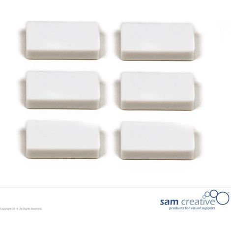 Jeu d'aimants rectangulaires 12x24mm blanc (6 pièces)