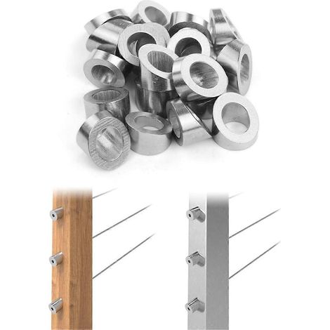 Kit de 40 rondelles biseautées d'angle pour garde-corps en câble d'acier inoxydable 3/8 po (1/5)
