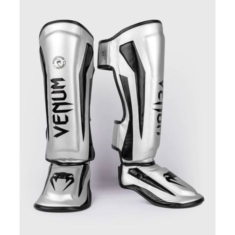 Protège-tibias Venum Elite Argent/Noir XL (1/5)
