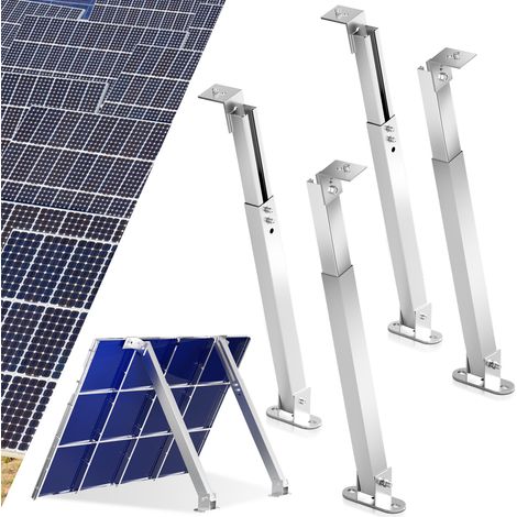 Wolketon Soporte para panel solar de aluminio Soporte para panel solar montado en pared y suelo