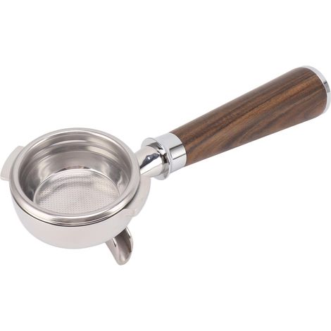 Portafilter 58mm 2 Becs Acier Inoxydable Poignée Bois Détachable pour Machine à Café NOWWA A - Accessoire Café Professionnel (1/5)