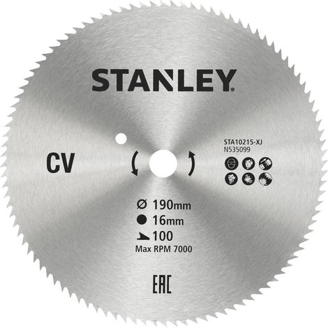 Stanley LAMA CROMATA X10215-XJ PER SEGA CIRCOLARE Ø mm. 190 - 100 denti