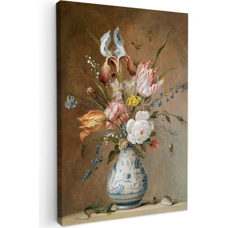 CUADRO EN LIENZO Maestros antiguos - Flores - Balthasar van der Ast Decoracion Pared Salon 20x30 cm