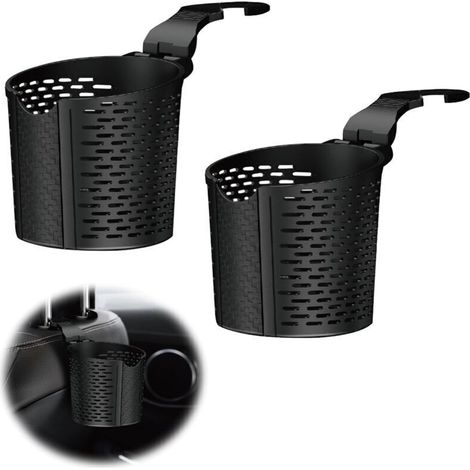 Becherhalter, Flaschen- und Dosenhalter, universeller Hängebecherhalter für Getränke, Thermoskannen, Kaffee, Flaschen, Mini-Mülleimer, 10,5 cm Durchmesser (Schwarz), 2 Stück - Crezuo