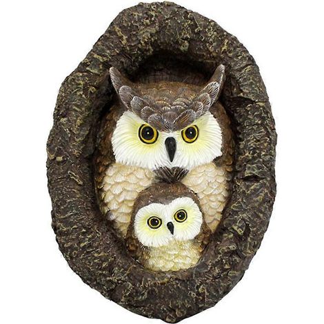 Pendentif hibou mère et petit pour arbre, mini-ornement hibou mignon, décoration à suspendre pour arbre, jardin ou cour. (1/5)