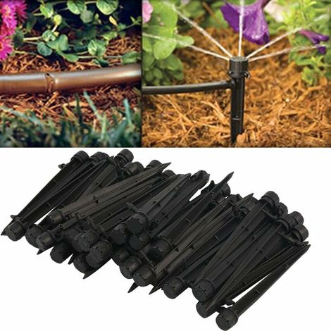 SHINING HOUSE 50 Stück 360-Grad-Tropfbewässerungs-Bewässerungssets, Mikro-Sprinkler, 13 cm, schwarz, verstellbare Tropfstrahler, Mikro-Durchflusssystem, selbstpflanzende Gartenbewässerung, Bewässerung (1/5)