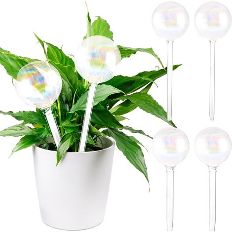 6 Pack Plant Irrigation Balls, Automatic Watering Glass Irrigation Ball, Automatic Irrigation Ball, Water Dispenser for Indoor and Outdoor Plants, Large and Small (1/5)