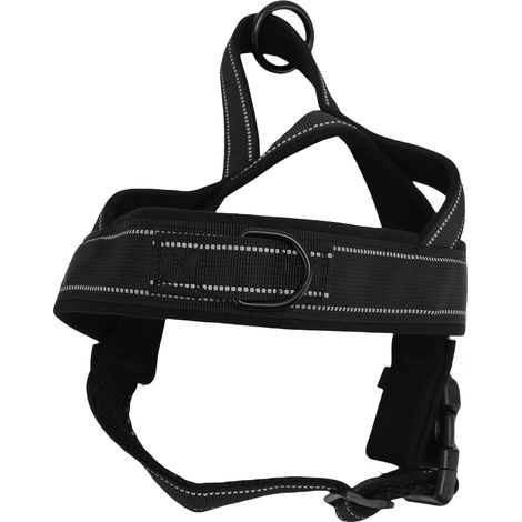 Harnais anti-traction pour chien, confortable, portable, en nylon, réglable, pour la promenade et l'éducation canine, noir, taille S (1/5)