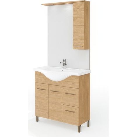 MOBILE BAGNO RUBINO 2A+2C  85 ROVERE NATURALE